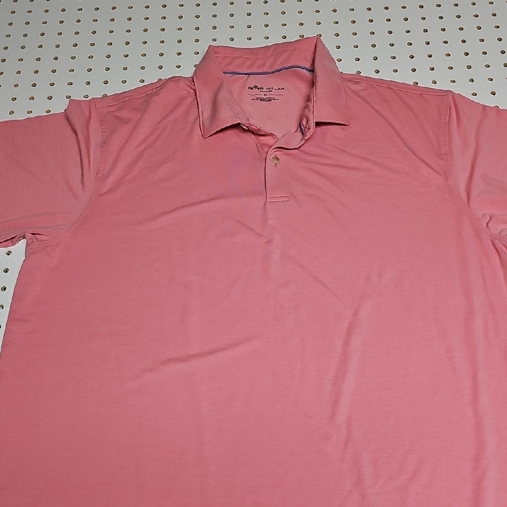 Peter Millar Seaside Soft Pink Polo Shirt SZ XL